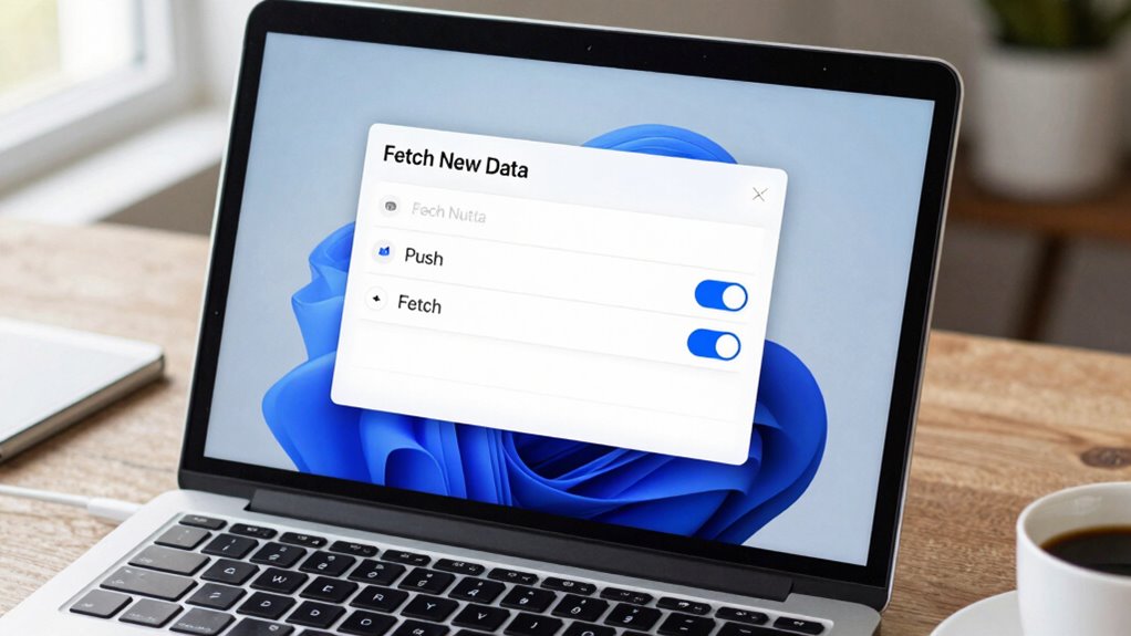 adjust email fetch settings