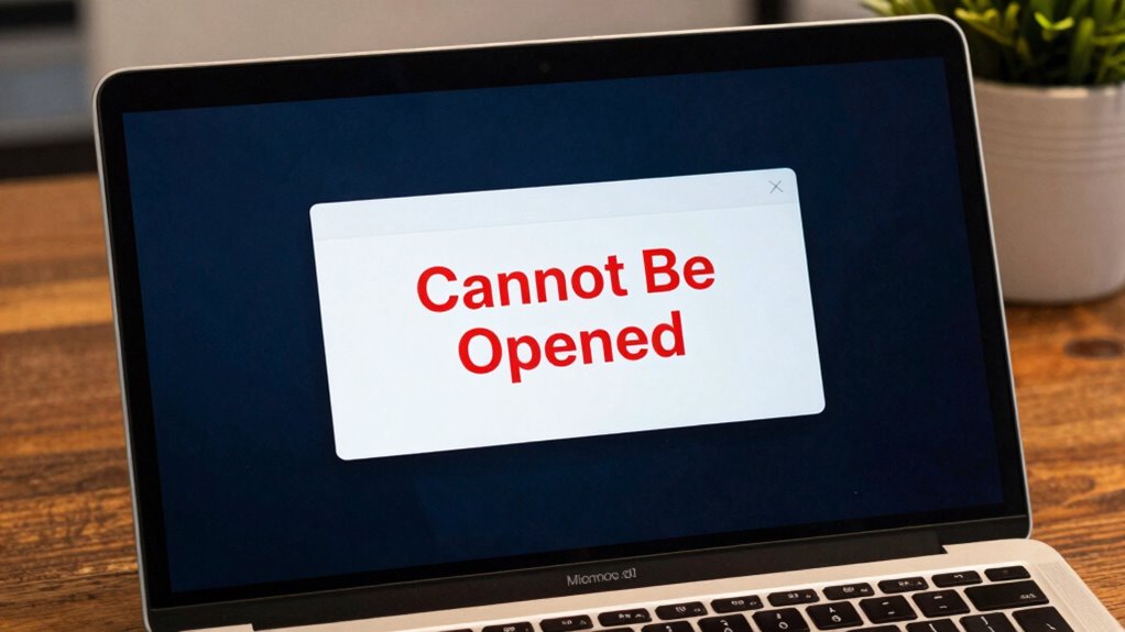 app opening error explained