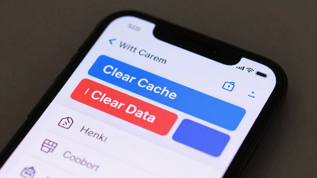 clear app cache and data