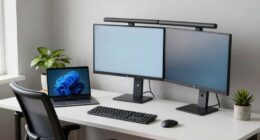 ergonomic dual monitor setup