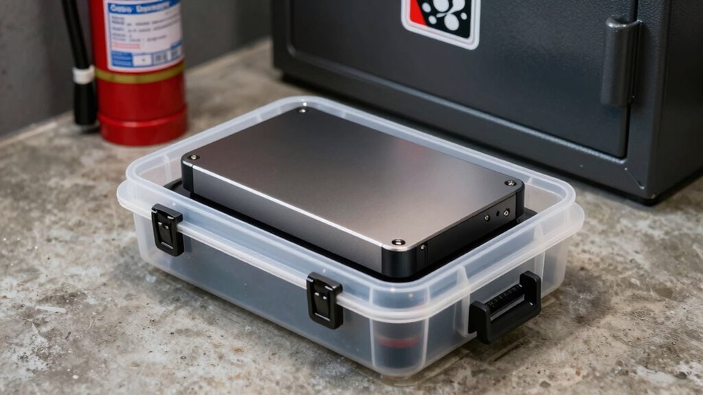 protect backups from fire water