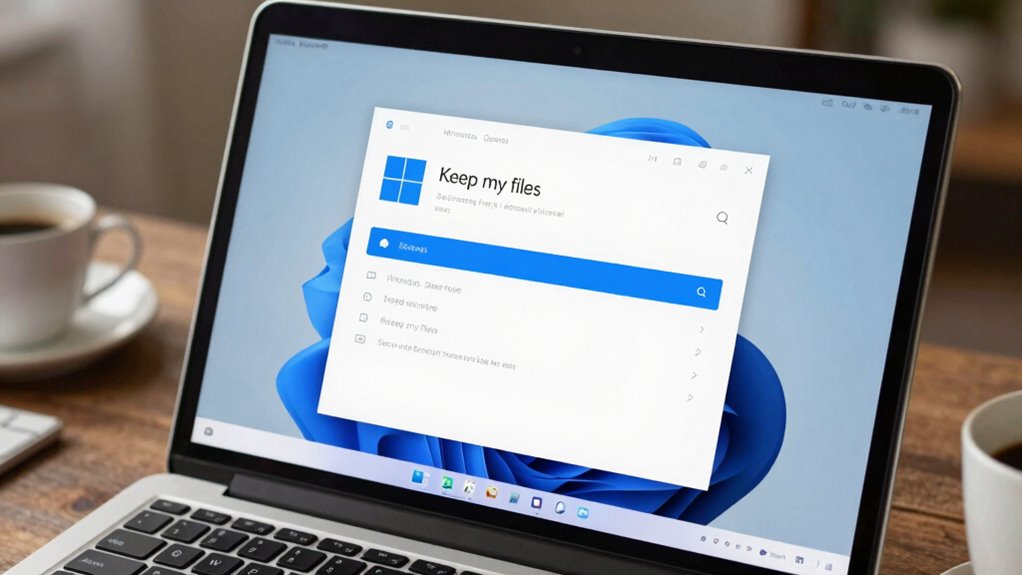 reset windows keep files